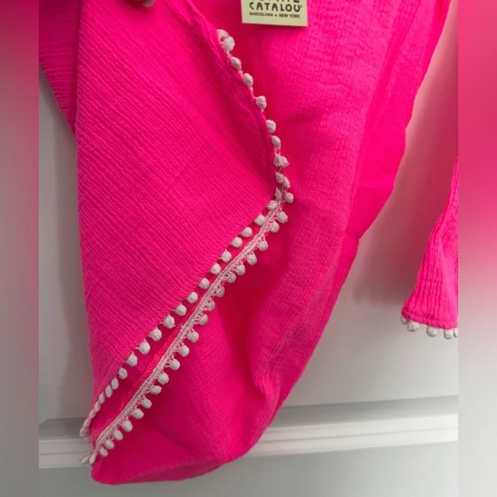 NWT Sophie Catalou Girls Hot Pink Tunic Cover Up Size 7
